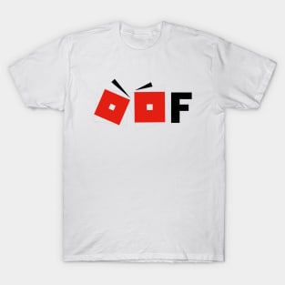 Roblox oof Logo Eye Noob Red And Black T-Shirt